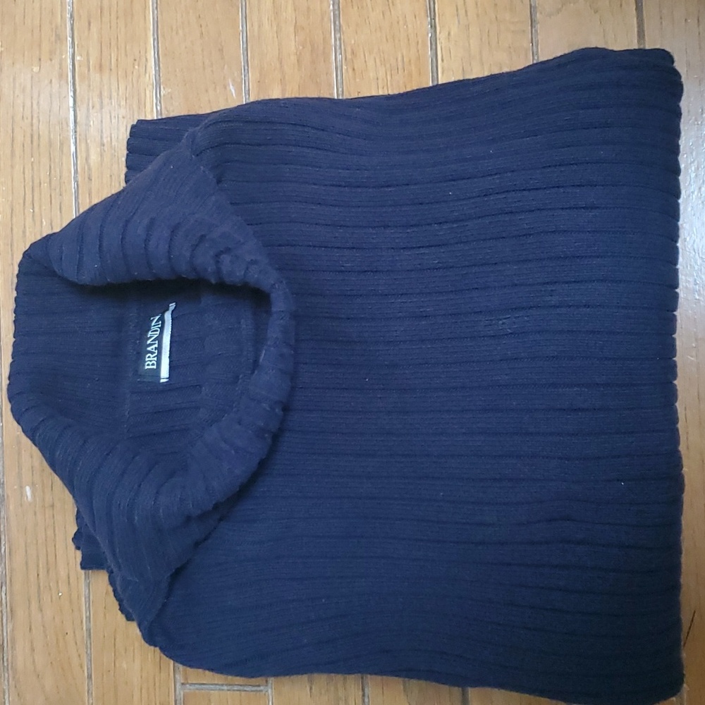 BRANDINI Navy Pullover Cotton Turtleneck Size XXL - Picture 7 of 7